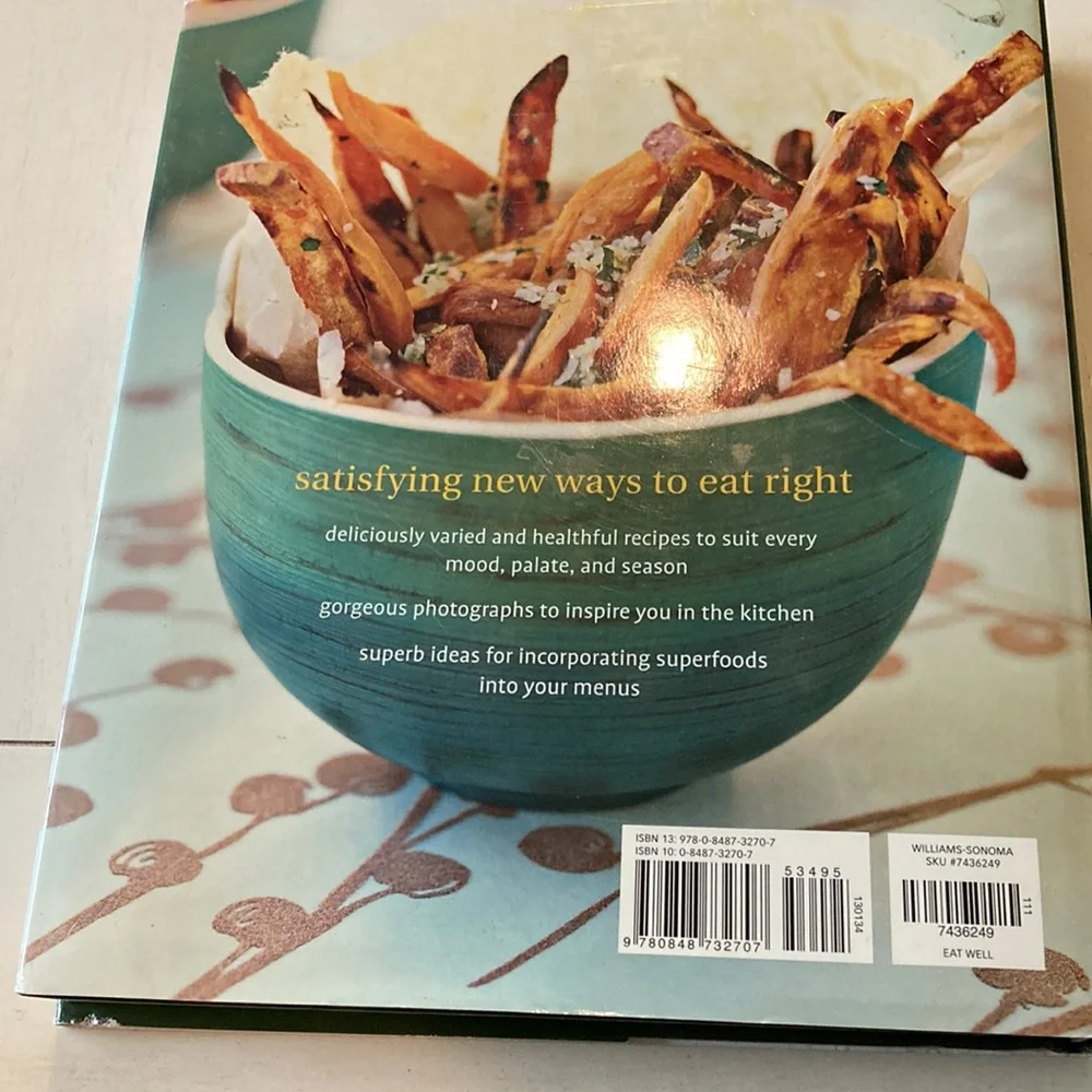 EAT WELL WILLIAMS-SONOMA COOKBOOK ! 🥗🍔🍝